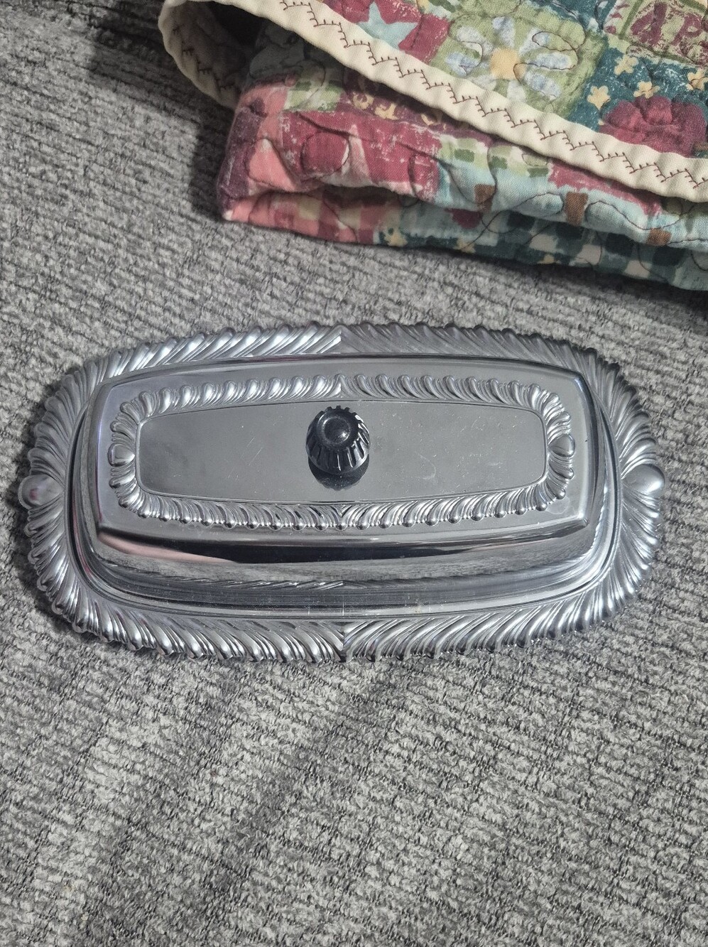 Vintage Silver-Tone Decorative Serving Lid